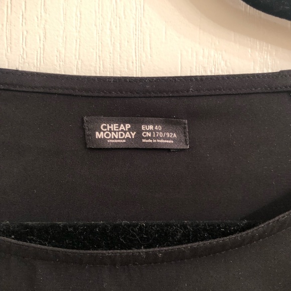 Cheap Monday Black Cutout Shirt [L] - Picture 2 of 3